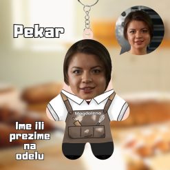 Pekar Mini Me Drveni Privezak sa tvojim likom i imenom