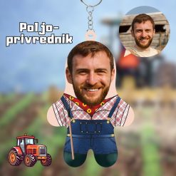 Poljoprivrednik Mini Me Drveni Privezak sa tvojim likom