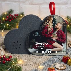 Muzički ukras za jelku sa slikom srce