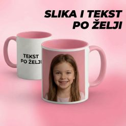 Šolja sa roze drškom i štampom po želji - 1