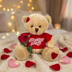 Meda Zakrpljeno Srce 20cm sa stampom i ruzom