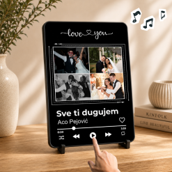 Muzicki Ram sa 4 Slike Pesmom i Natpisom